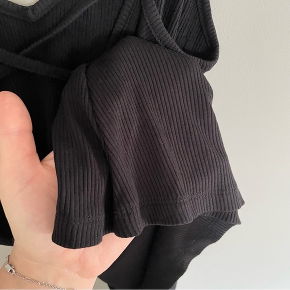 NWOT | Black | Ribbed | Fitted | Low Back | Crisscross | Mini Dress | Size Small - Picture 6 of 8